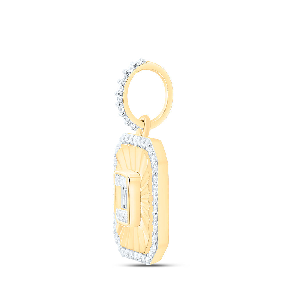 14k Gold 1/3 CTW-Natural Diamond Fashion Emerald Pendant