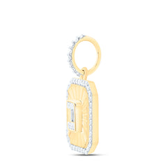 14k Gold 1/3 CTW-Natural Diamond Fashion Emerald Pendant