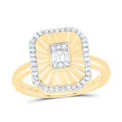 14k Gold 1/3 CTW-Natural Diamond Fashion Emerald Ring
