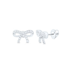 10k Gold 1/10 CTW-Natural Diamond Gift Bow Earring