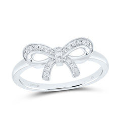 14k Gold 1/10 CTW-Natural Diamond Gift Bow Ring