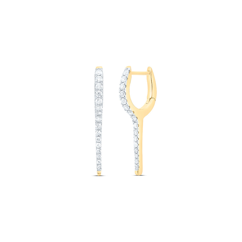 14k Gold 1/3 CTW-Natural Diamond Fashion Hoop Earring