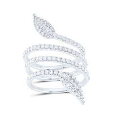 14k Gold 1 CTW-Natural Diamond Fashion Leaf Ring