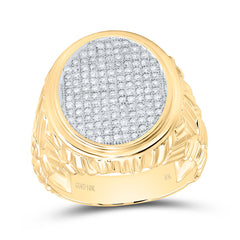 10k Gold 1/2 CTW-Natural Diamond Oval Men'S Ring
