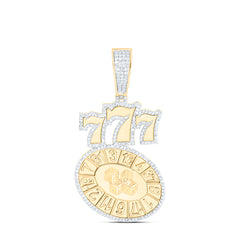 10k Gold 3/4 CTW-Natural Diamond Mens Charm