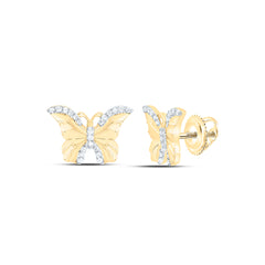 14k Gold 1/6 CTW-Natural Diamond Gift Butterfly Earring