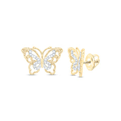 10k Gold 1/6 CTW-Natural Diamond Gift Butterfly Earring