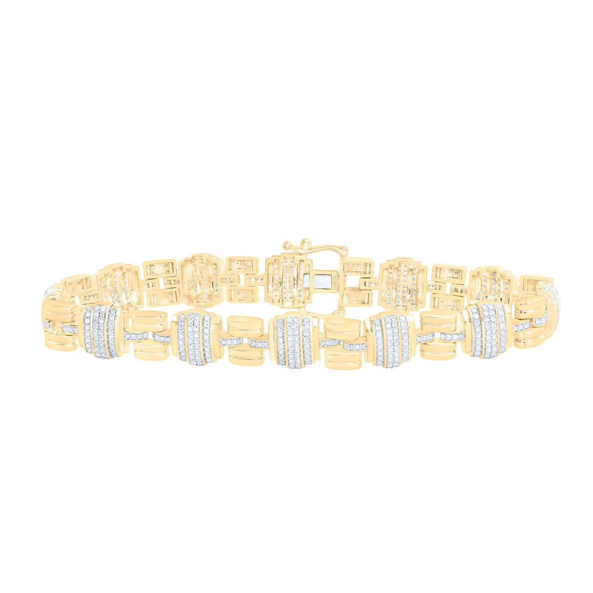 10k Gold 2 CTW-Natural Diamond Mens Bracelet (8 Inch )