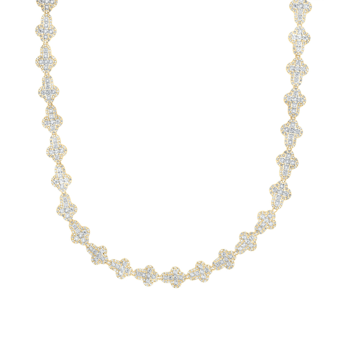10k Gold 3 7/8 CTW-Natural Diamond Fanuk Cross Chain (22 Inch )
