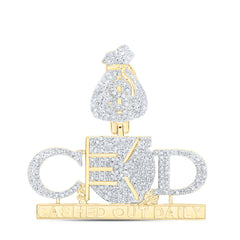 10k Gold 3/4 CTW-Natural Diamond "Cashed Out Daily" Mens Charm