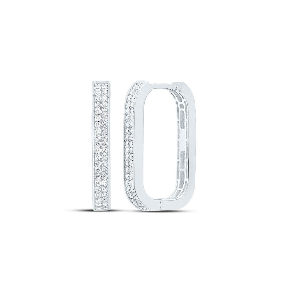 14k Gold 3/8 CTW-Natural Diamond Fashion Hoop Earring