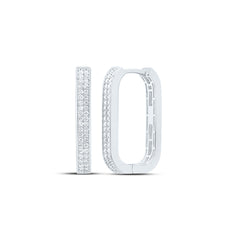 14k Gold 3/8 CTW-Natural Diamond Fashion Hoop Earring