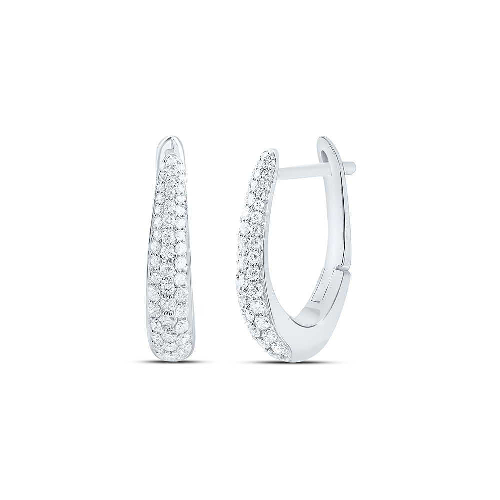 14k Gold 1/2 CTW-Natural Diamond Fashion Hoop Earring
