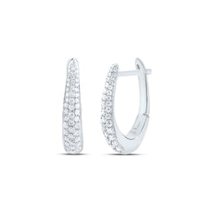 14k Gold 1/2 CTW-Natural Diamond Fashion Hoop Earring