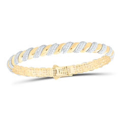 14k Gold 3 CTW-Natural Diamond Fashion Bangle (60X50MM)