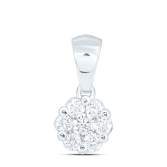 14k Gold 1/4 CTW-Natural Diamond Fashion Flower Pendant