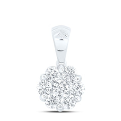 14k Gold 3/4 CTW-Natural Diamond Fashion Flower Pendant
