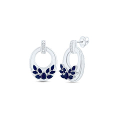 14k Gold 1/8 CTW-Natural Diamond 1 1/3 CTW-Ps-Bs Natural Gemstone Earring