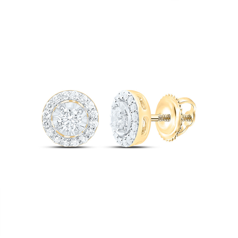 14k Gold 3/8 CTW-Natural Diamond Fashion Round Earring