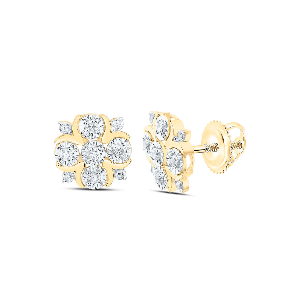 14k Gold 1/6 CTW-Natural Diamond Fashion Round Earring