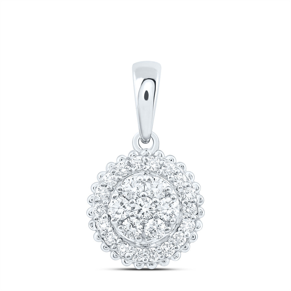 14k Gold 3/8 CTW-Natural Diamond Fashion Round Pendant
