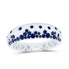 14k Gold 5/8 CTW-Rd-Bs Natural Gemstone Band