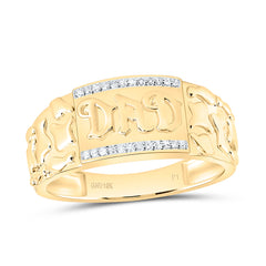 10k Gold 1/12 CTW-Natural Diamond "Dad" Mens Ring