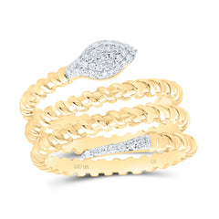 10k Gold 1/8 CTW-Natural Diamond Gift Snake Ring