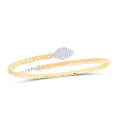 10k Gold 1/4 CTW-Natural Diamond Fashion Snake Bangle (65X55MM)
