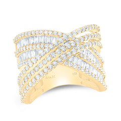 14k Gold 2 CTW-Natural Diamond Fashion Criss Cross Ring