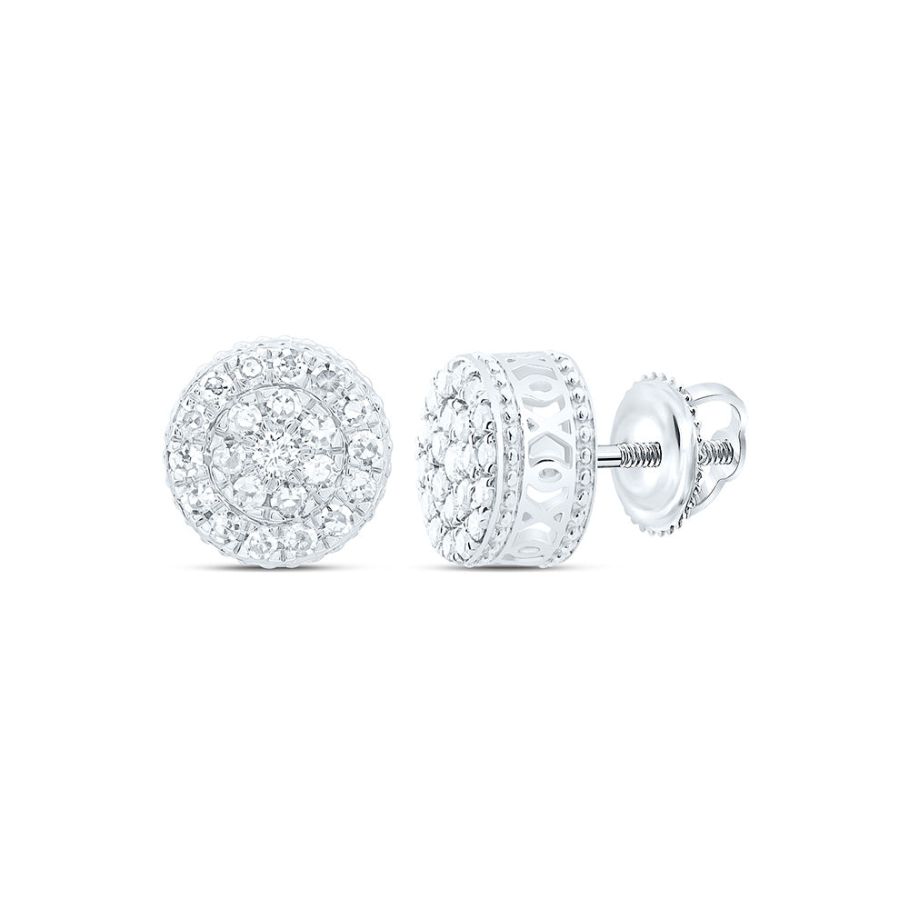 10k Gold 1/3 CTW-Natural Diamond Round Mens Earring