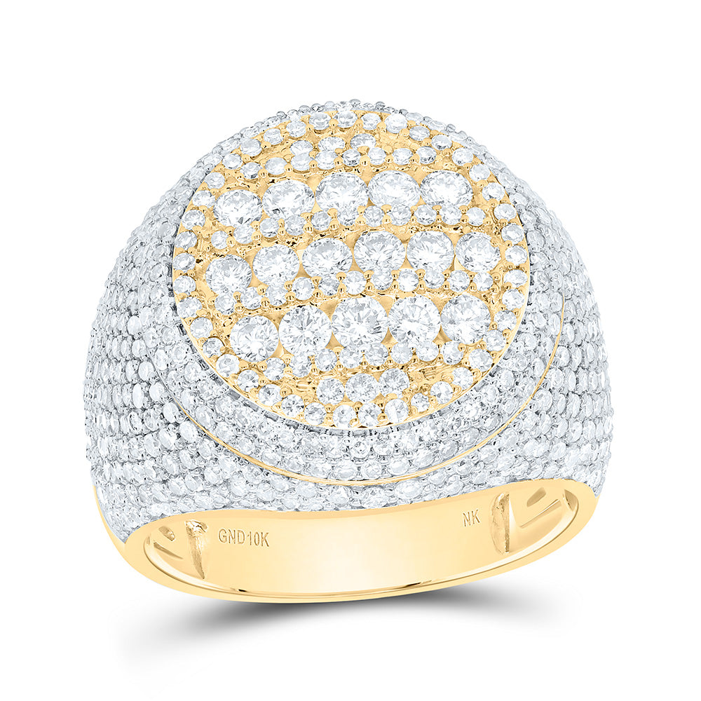 10k Gold 3 5/8 CTW-Natural Diamond Mens Ring