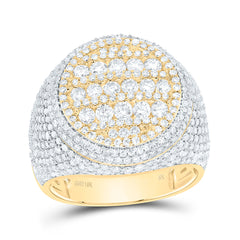 10k Gold 3 5/8 CTW-Natural Diamond Mens Ring