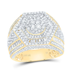 10k Gold 3 7/8 CTW-Natural Diamond Mens Ring