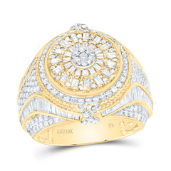 10k Gold 3 3/8 CTW-Natural Diamond Mens Ring