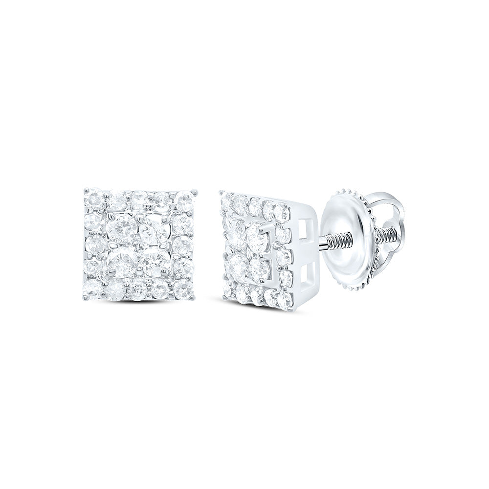10k Gold 1/3 CTW-Natural Diamond Gift Square Earring