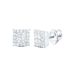 10k Gold 1/3 CTW-Natural Diamond Gift Square Earring