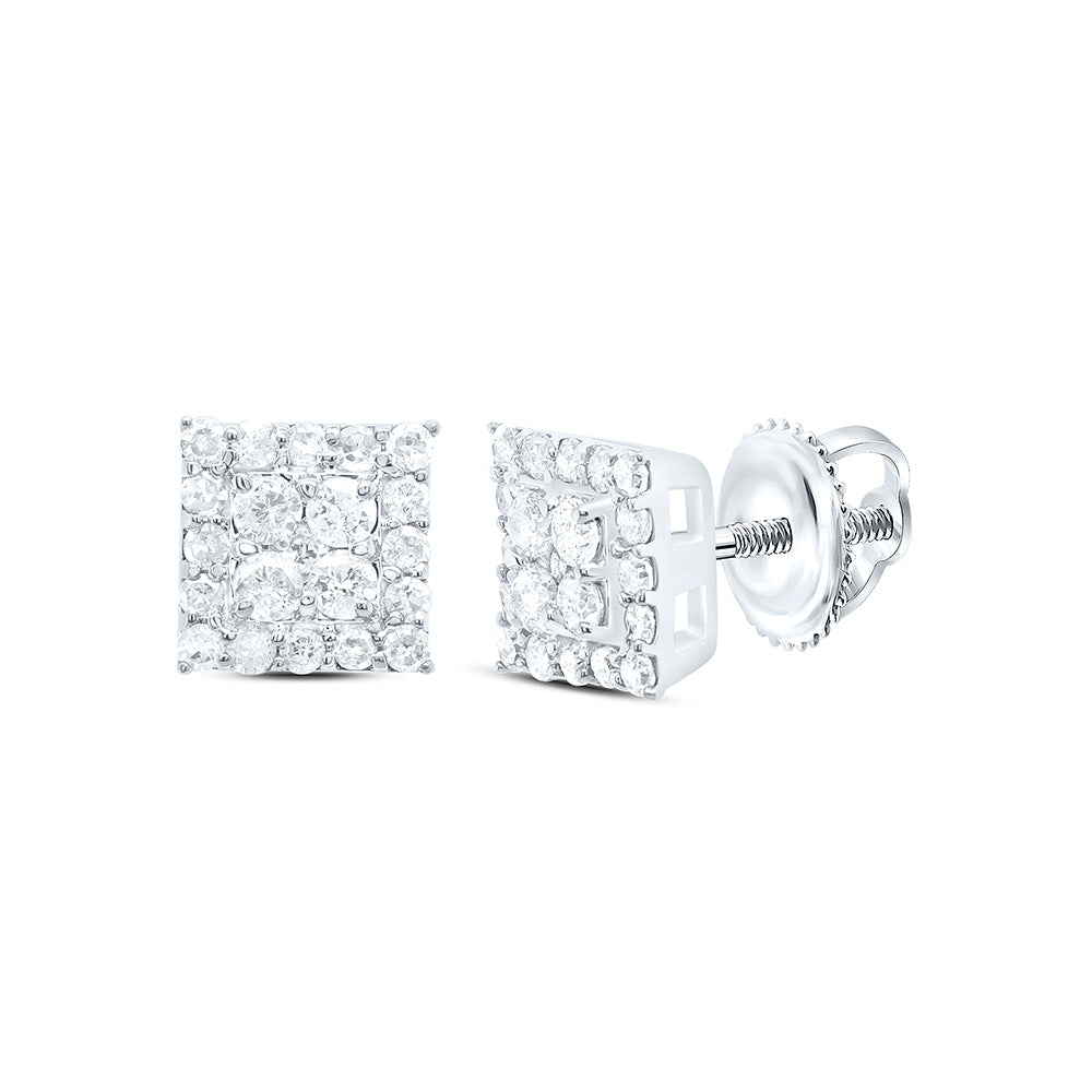 10k Gold 1/2 CTW-Natural Diamond Gift Square Earring