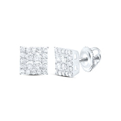 10k Gold 1/2 CTW-Natural Diamond Gift Square Earring
