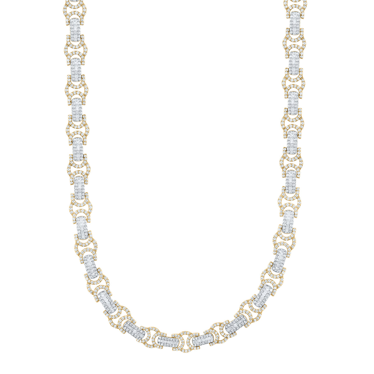 10k Gold 9 CTW-Natural Diamond Fashion Mens Chain (20 Inch )
