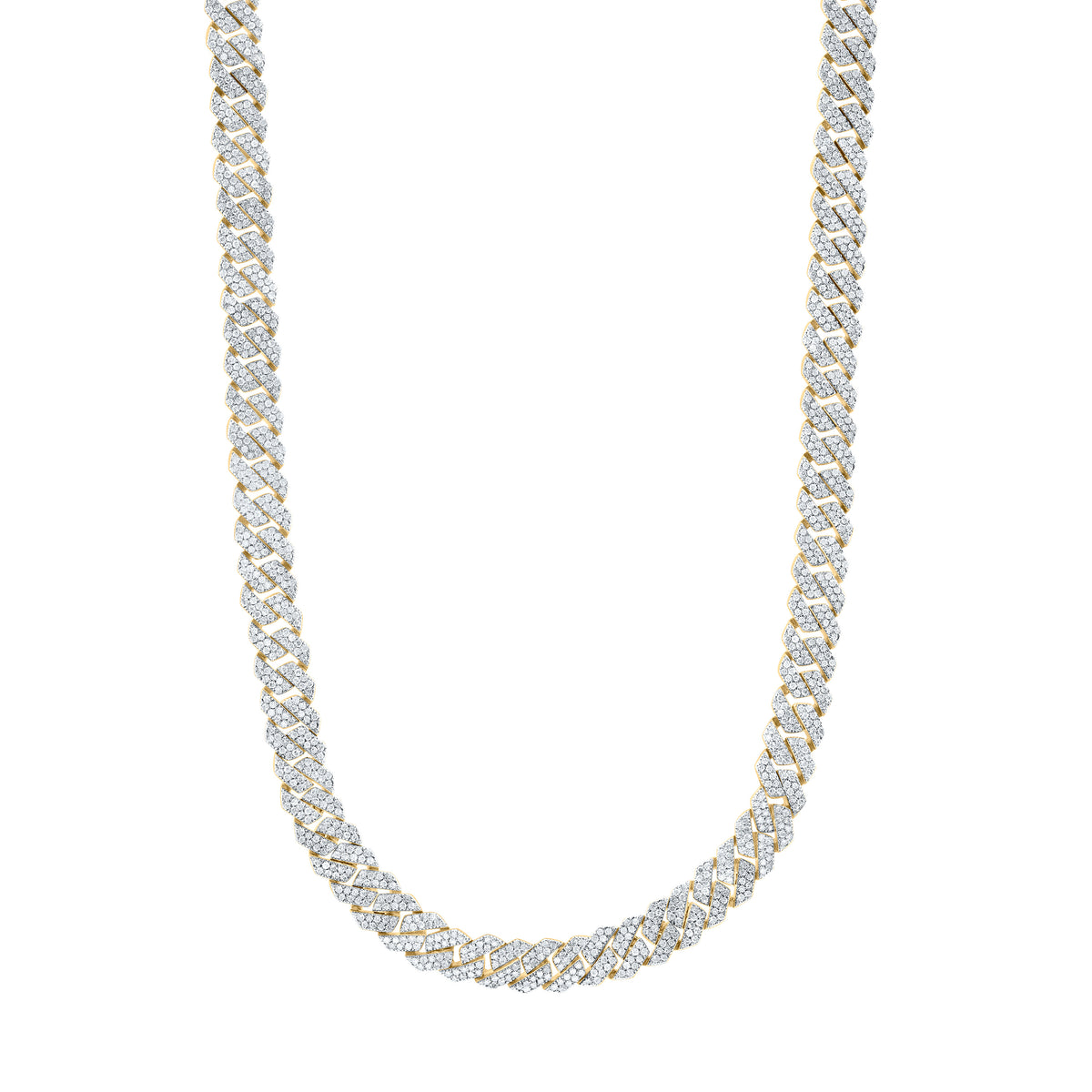 10k Gold 8 5/8 CTW-Natural Diamond Cuban Mens Chain (20 Inch )
