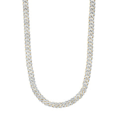 10k Gold 8 5/8 CTW-Natural Diamond Cuban Mens Chain (20 Inch )