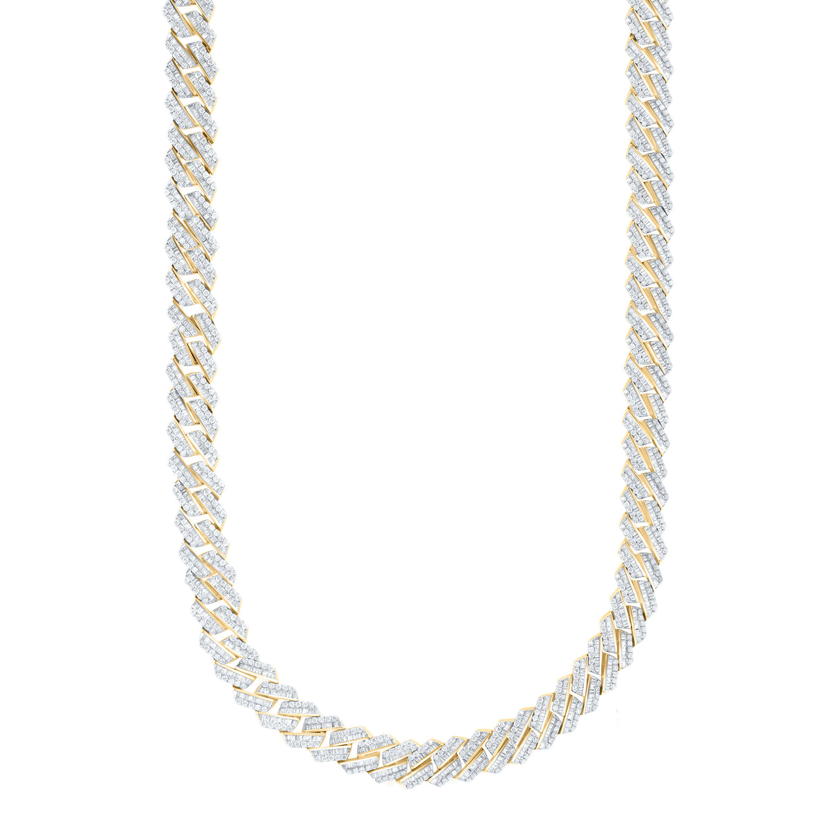 10k Gold 20 1/5 CTW-Natural Diamond Cuban Mens Chain (22 Inch )
