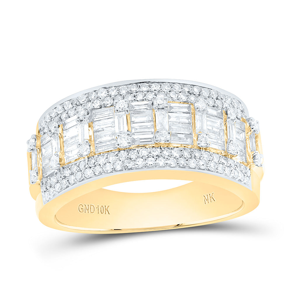 10k Gold 1 3/8 CTW-Natural Diamond Mens Ring