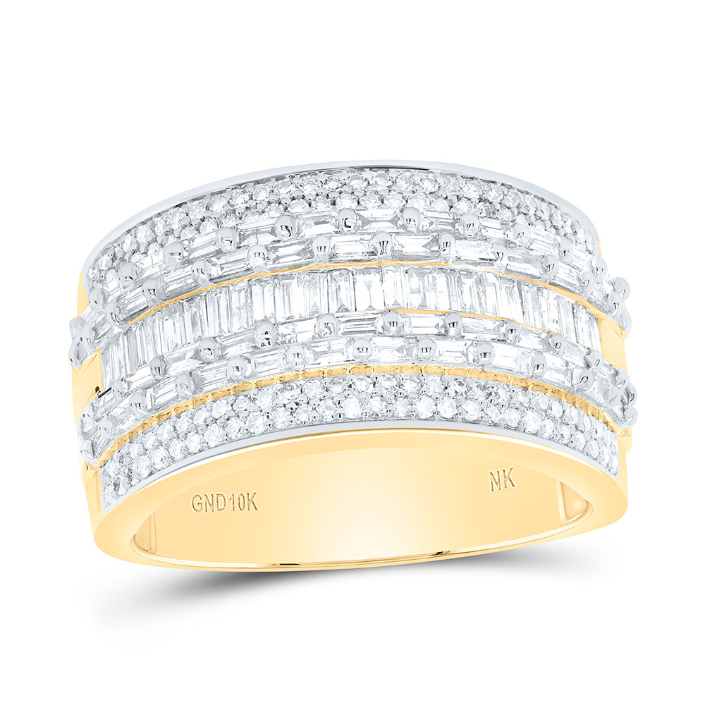 10k Gold 1 3/4 CTW-Natural Diamond Mens Band
