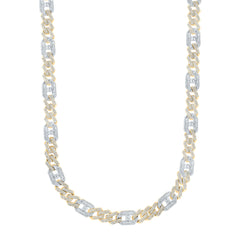 10k Gold 18 3/4 CTW-Natural Diamond Cuban Mens Chain (22 Inch )