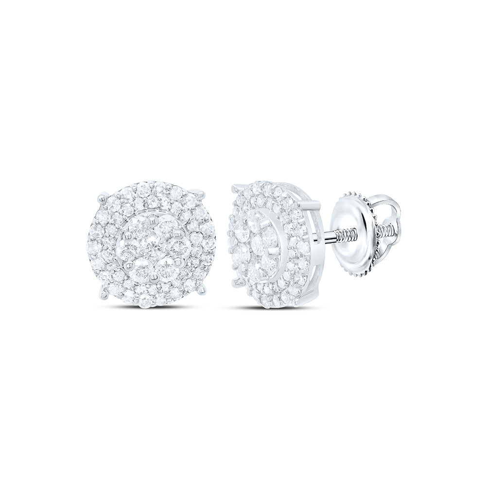10k Gold 1 CTW-Natural Diamond Gift Round Earring