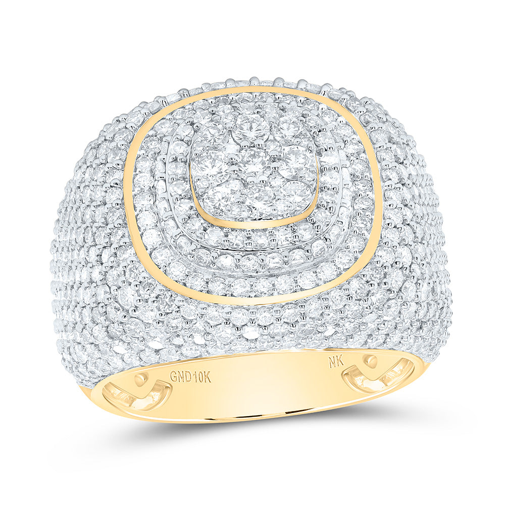 10k Gold 4 5/8 CTW-Natural Diamond Mens Ring