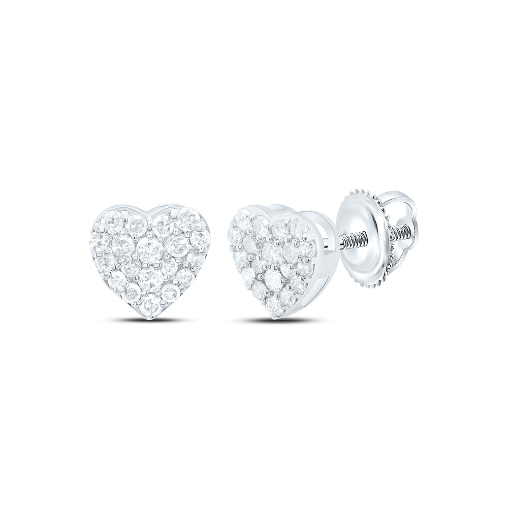 10k Gold 1/6 CTW-Natural Diamond Gift Heart Earring