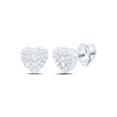 10k Gold 1/6 CTW-Natural Diamond Gift Heart Earring